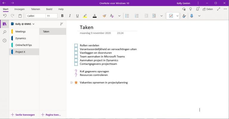 Aan de slag met OneNote