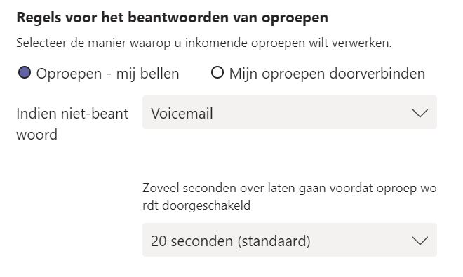Instellen Voicemail in Teams